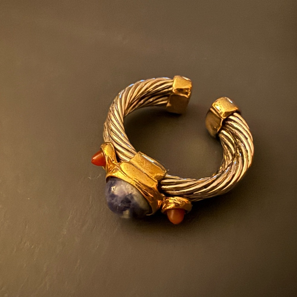 Gold and Silver Twisted Cuff Bracelet